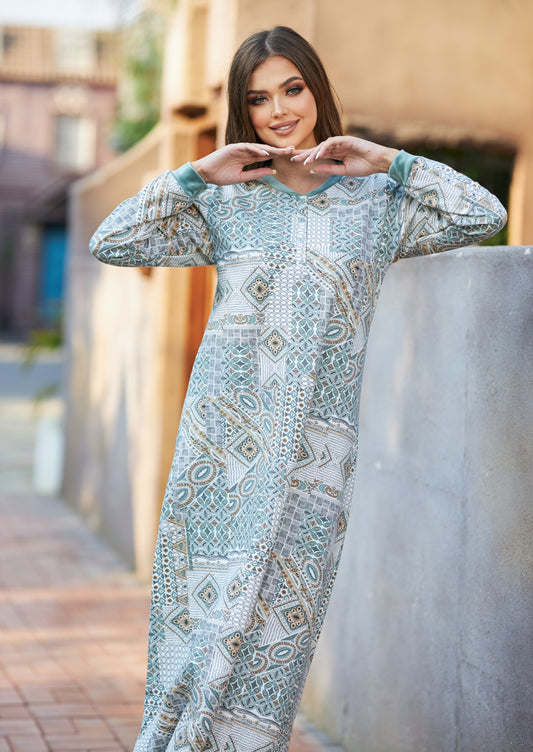 فستان نوم بأكمام طويلة (الكود: 1428)