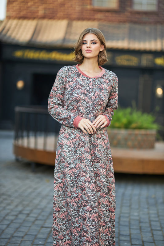 فستان نوم بأكمام طويلة (الكود: 1428)