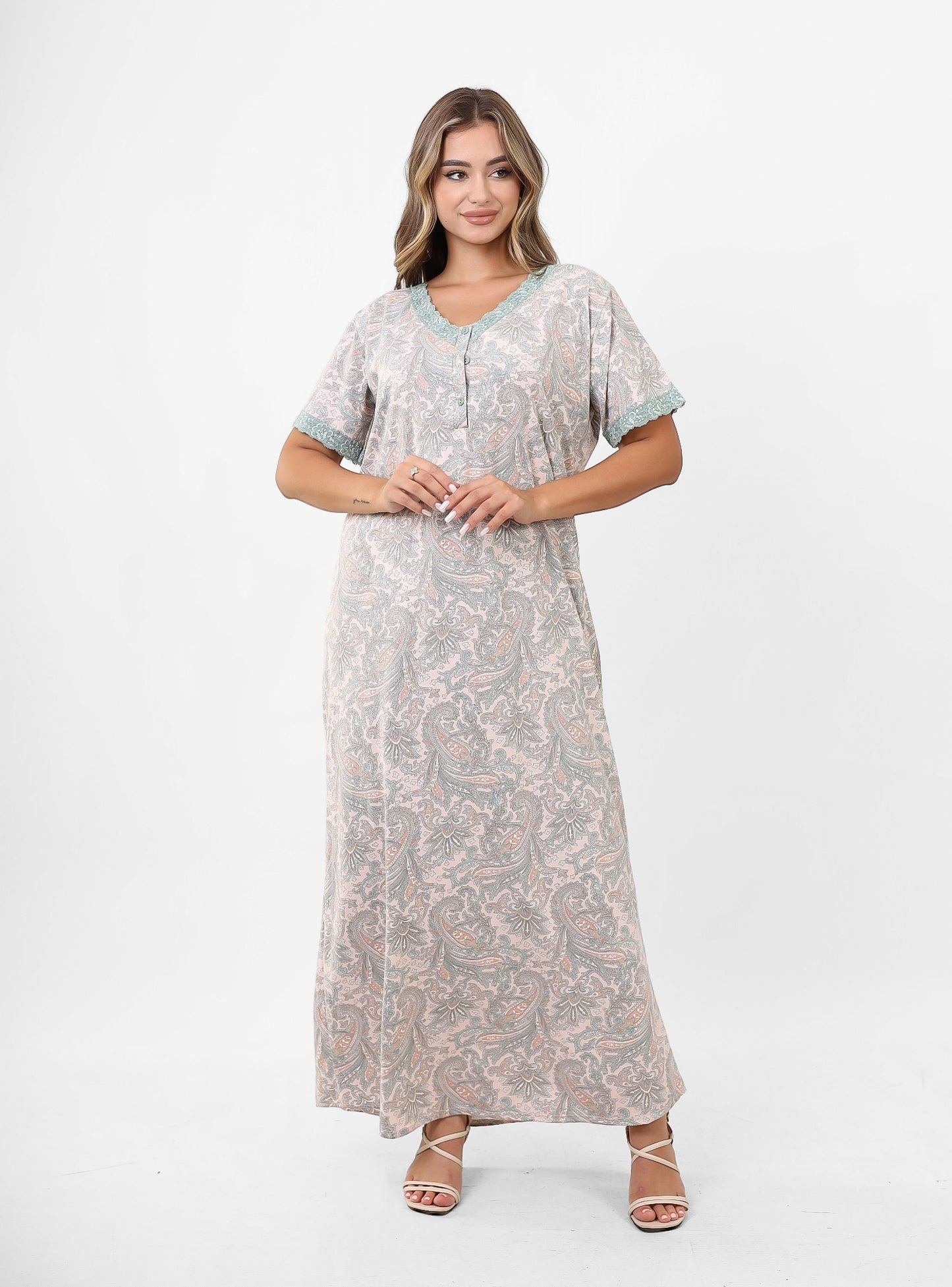 فستان نوم بأكمام قصيرة (الكود: 1153)