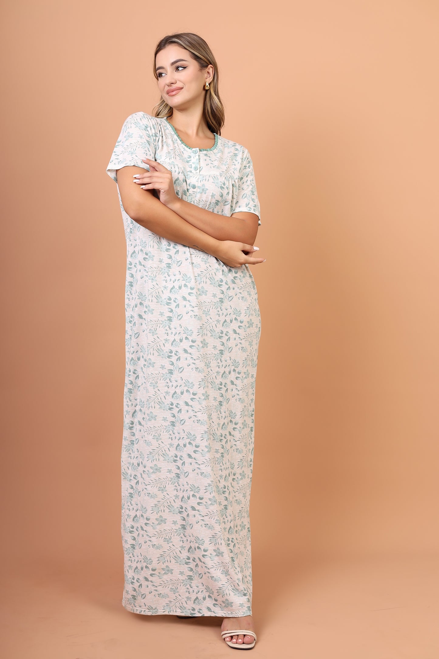 فستان نوم بأكمام قصيرة (الكود: 1153)