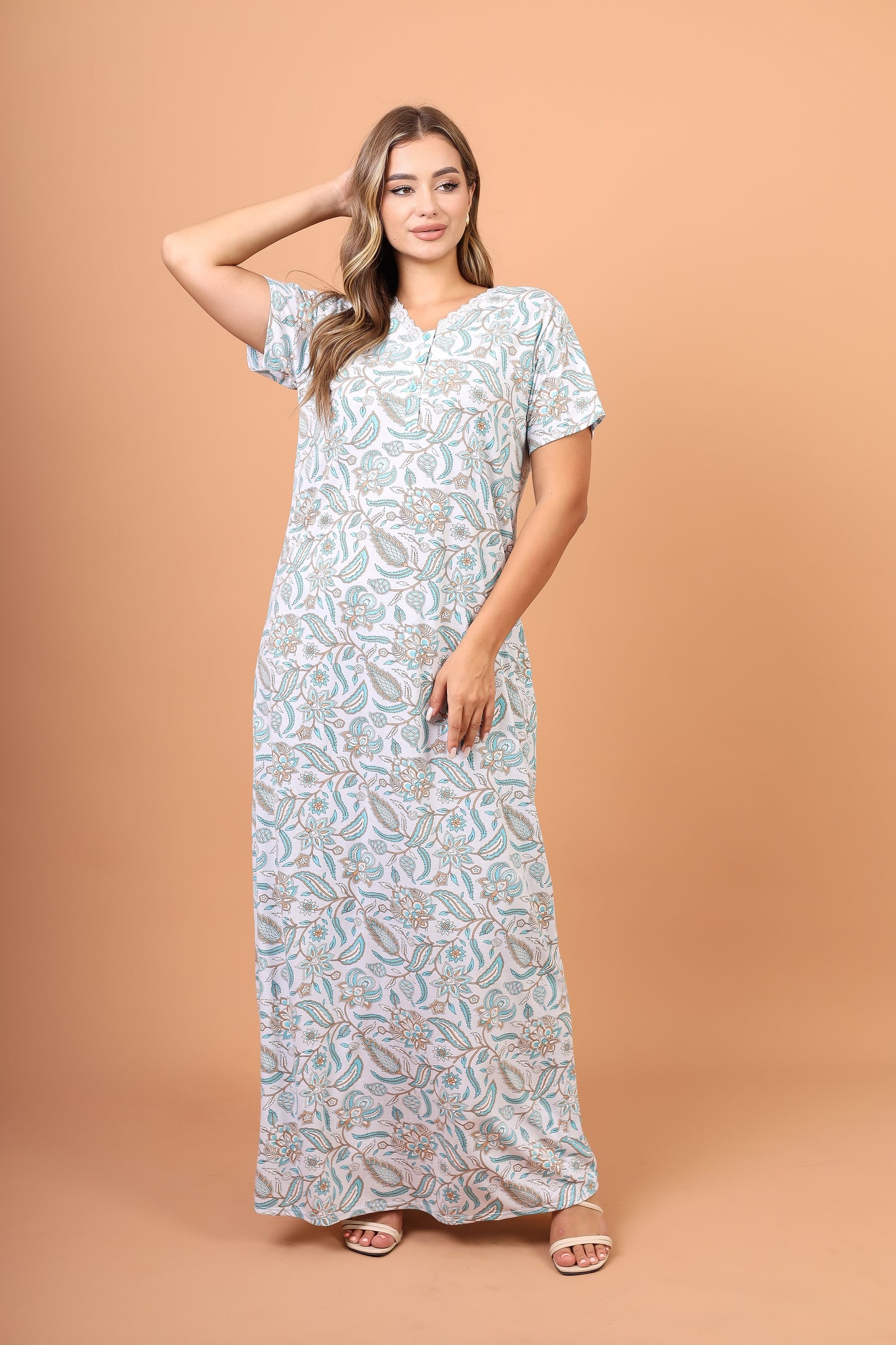 فستان نوم بأكمام قصيرة (الكود: 1153)