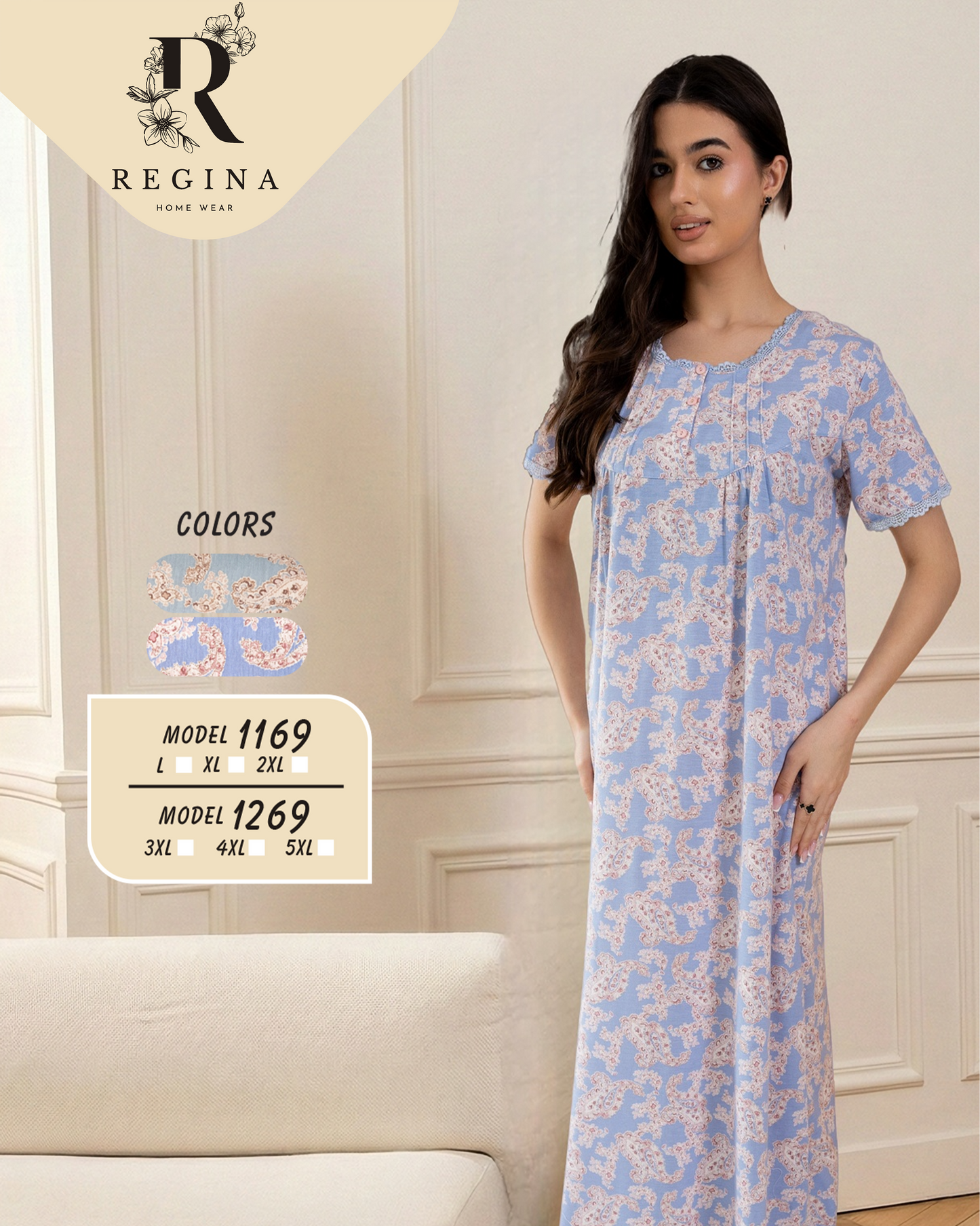 Short Sleeve Nightgown (Code:1169)