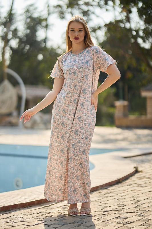 فستان نوم بأكمام قصيرة (الرمز: 1122)