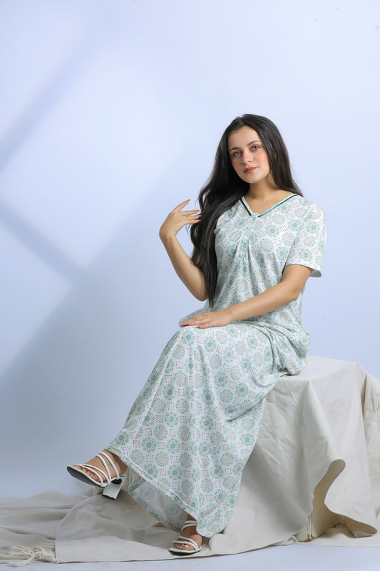 فستان نوم بأكمام قصيرة (الرمز: 1128)