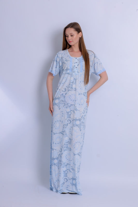 فستان نوم بأكمام قصيرة (الرمز: 1122)