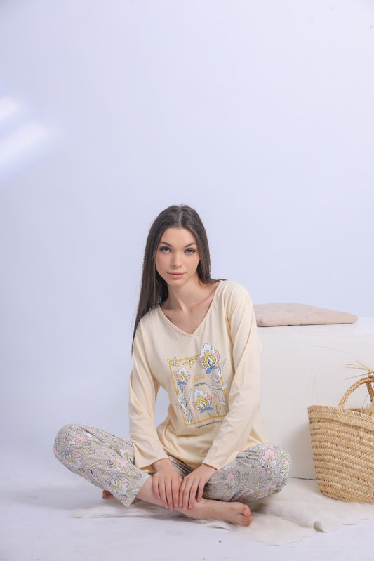 بيجامة نوم بأكمام طويلة (الرمز: 1426)