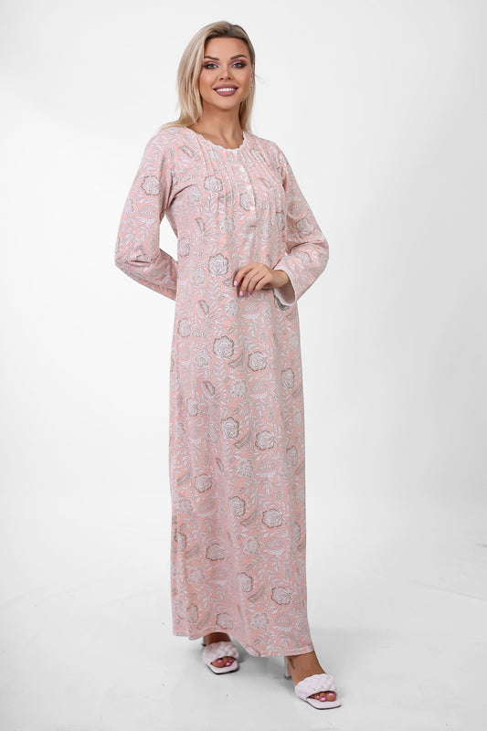 فستان نوم بأكمام طويلة (الكود: 1417)