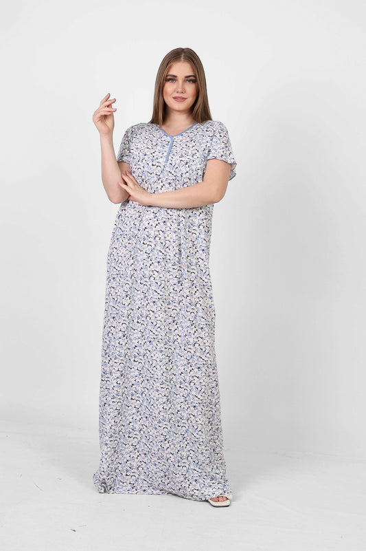 فستان نوم بأكمام قصيرة (الرمز: 1121)