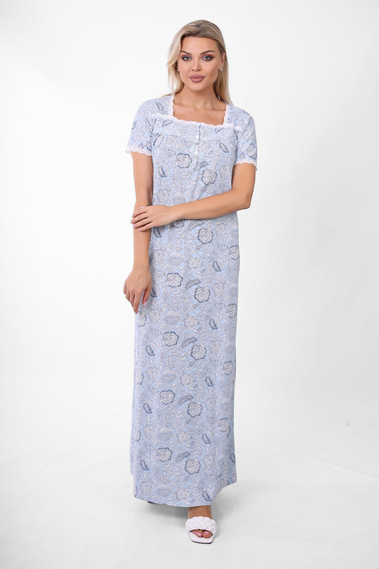 فستان نوم بأكمام قصيرة (الرمز: 1117)