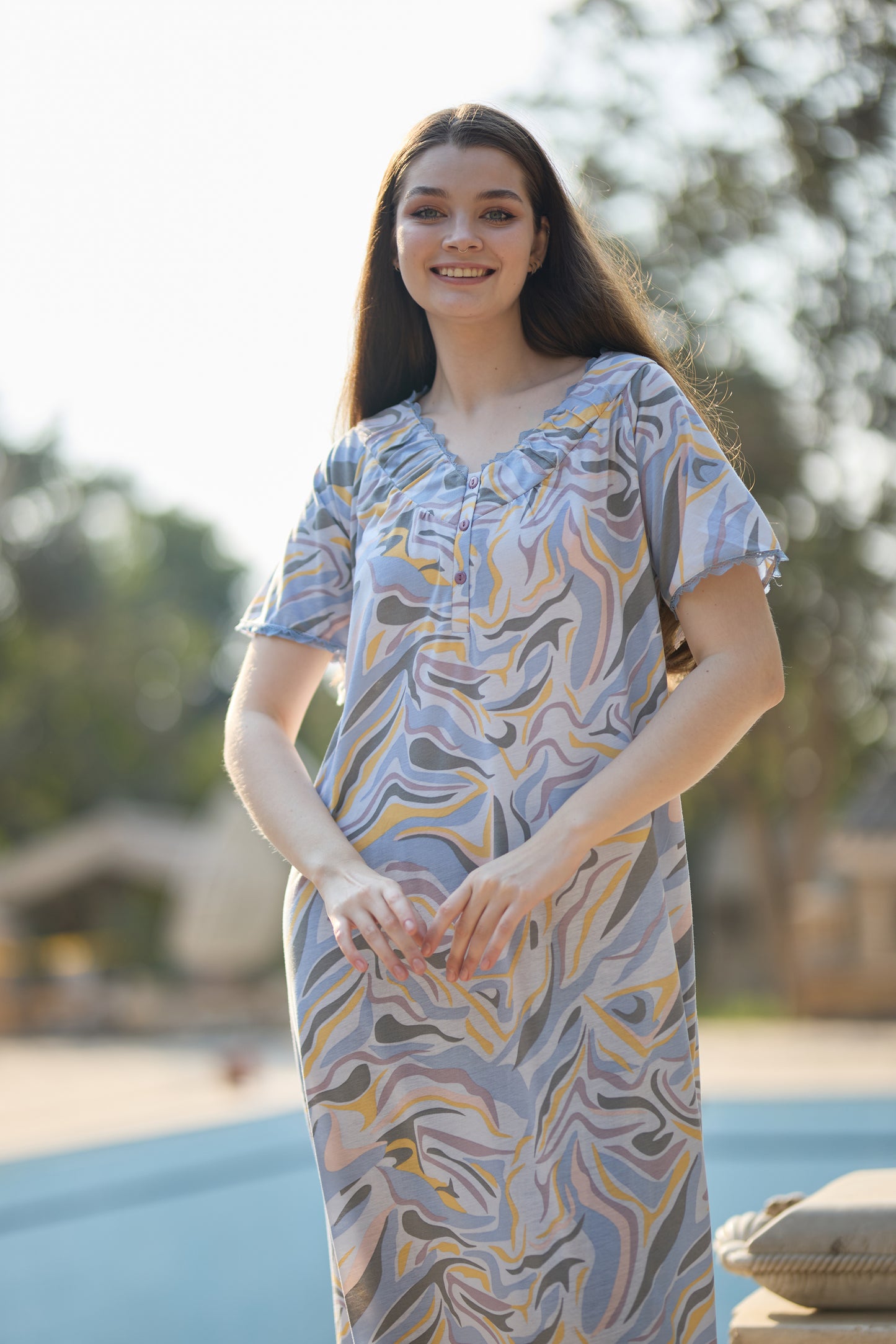 Short Sleeve Nightgown (Code:1153)