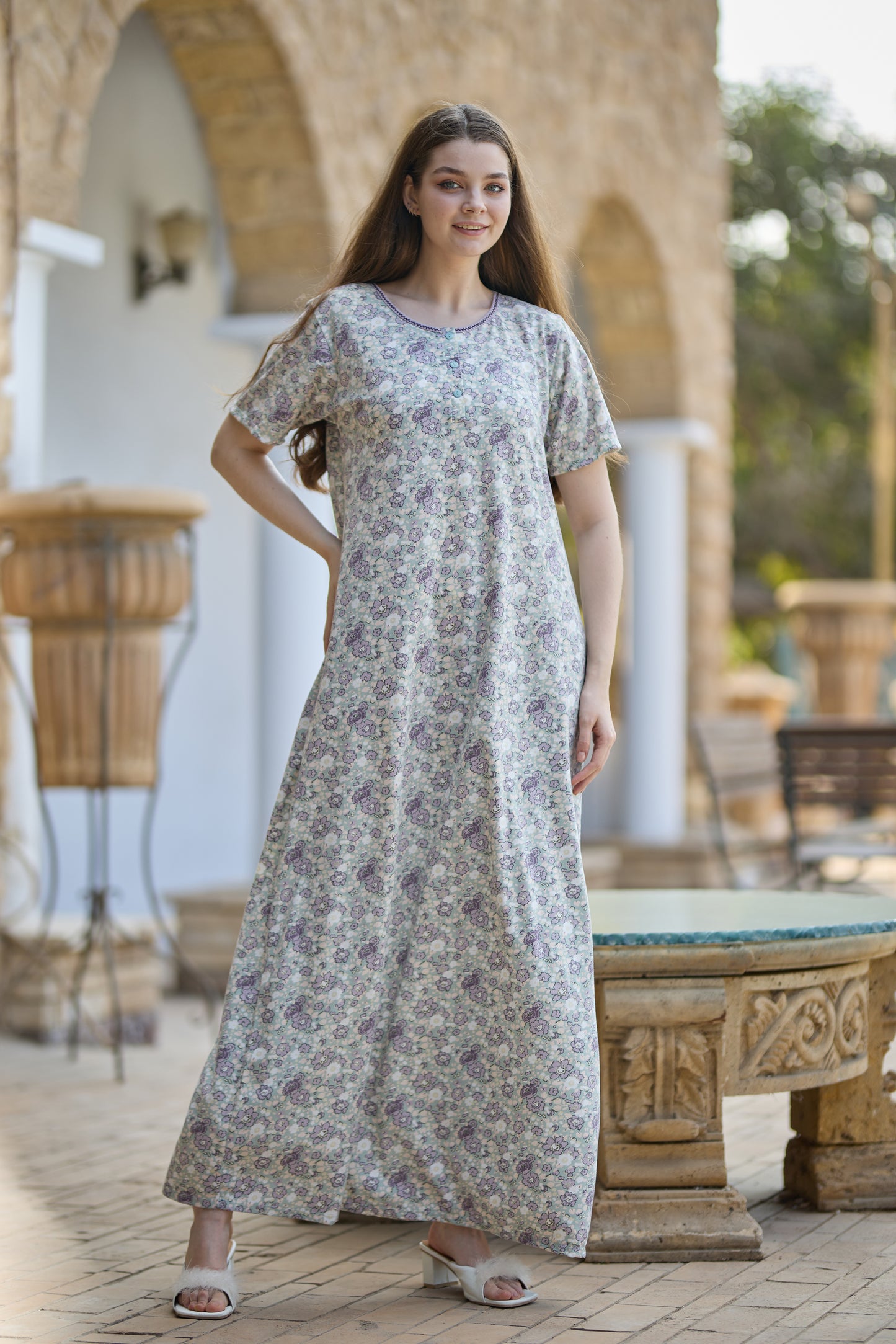 Short Sleeve Nightgown (Code:1154)