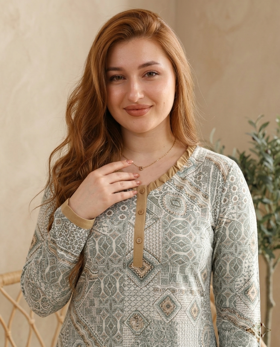 Long Sleeve Nightgown (Code:1455)