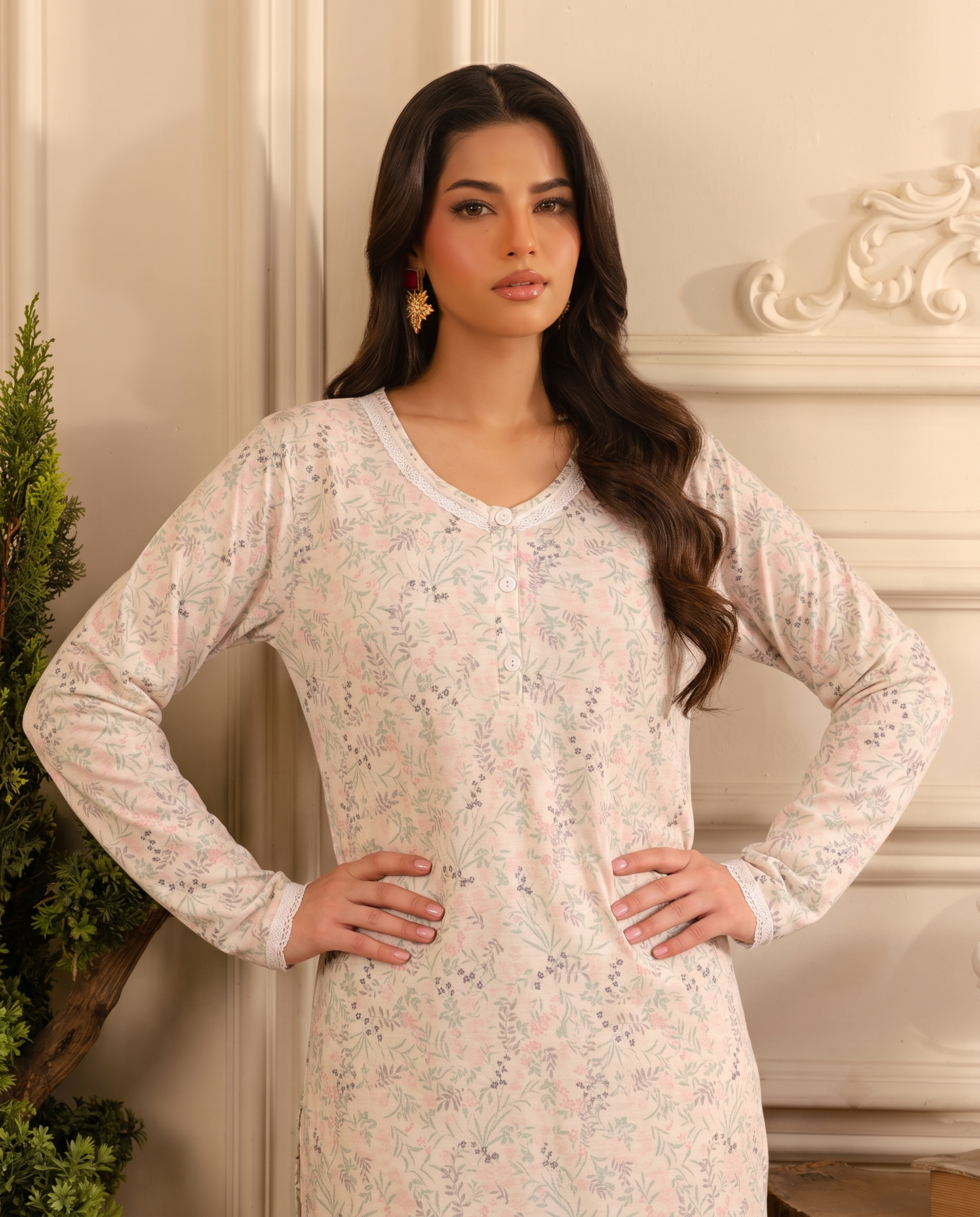 Long Sleeve Nightgown (Code:1413)