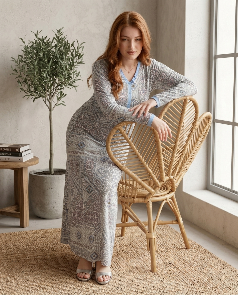 Long Sleeve Nightgown (Code:1455)