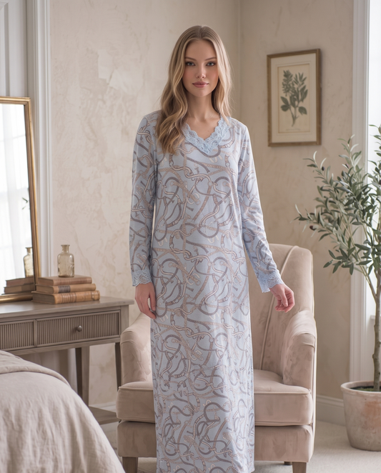 Long Sleeve Nightgown (Code:1418)