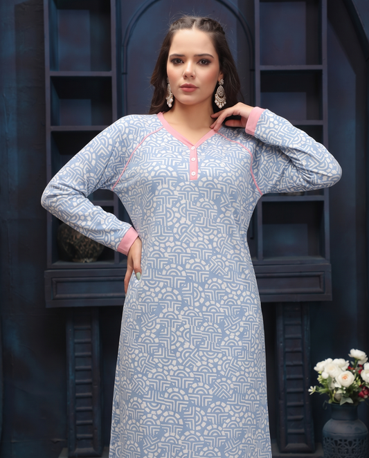 Long Sleeve Nightgown (Code:1424)